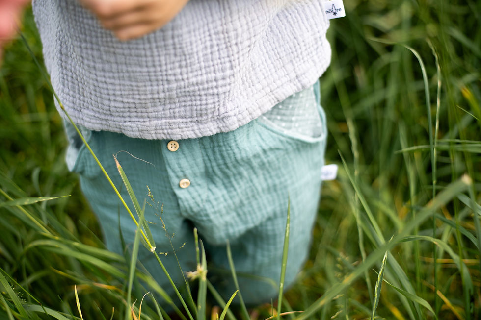 Miniaturbild: skandinavische musselin-hose für babys und kinder –elegante hose mit knopfleiste
