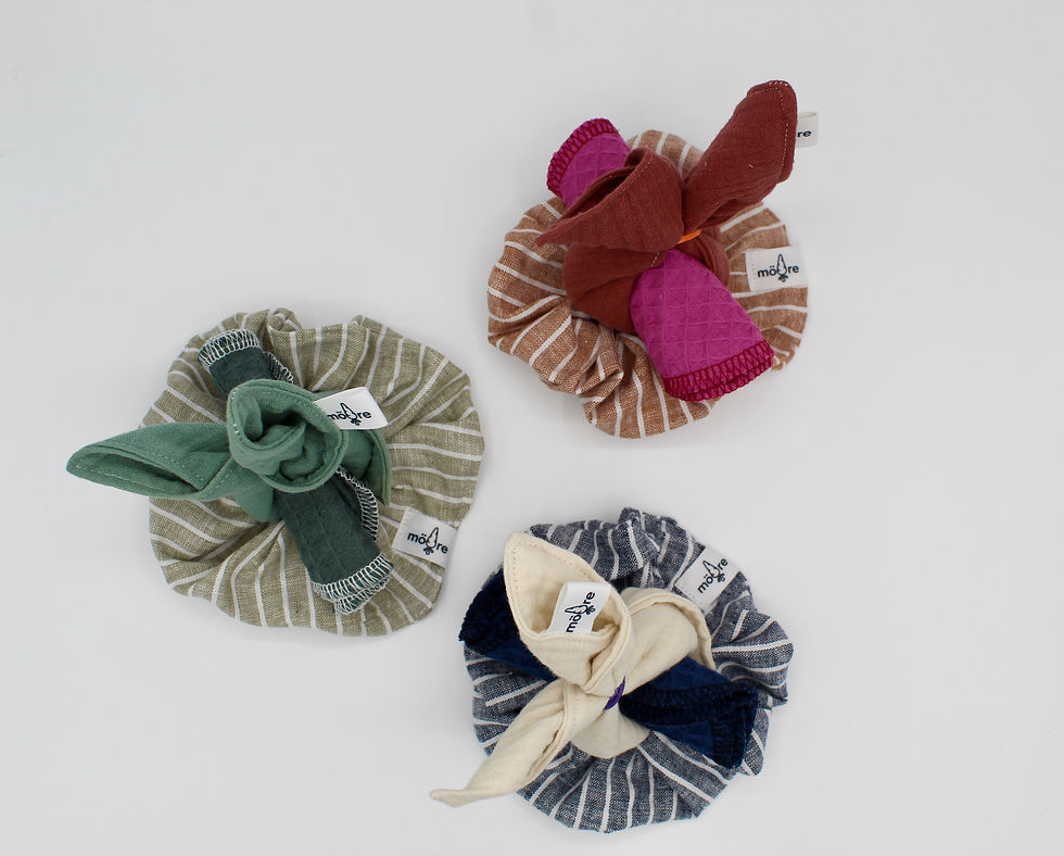 Miniaturbild: Nachhaltiges Kosmetik-Set Ostern – Baumwoll-Osterhase mit Scrunchie & Pads