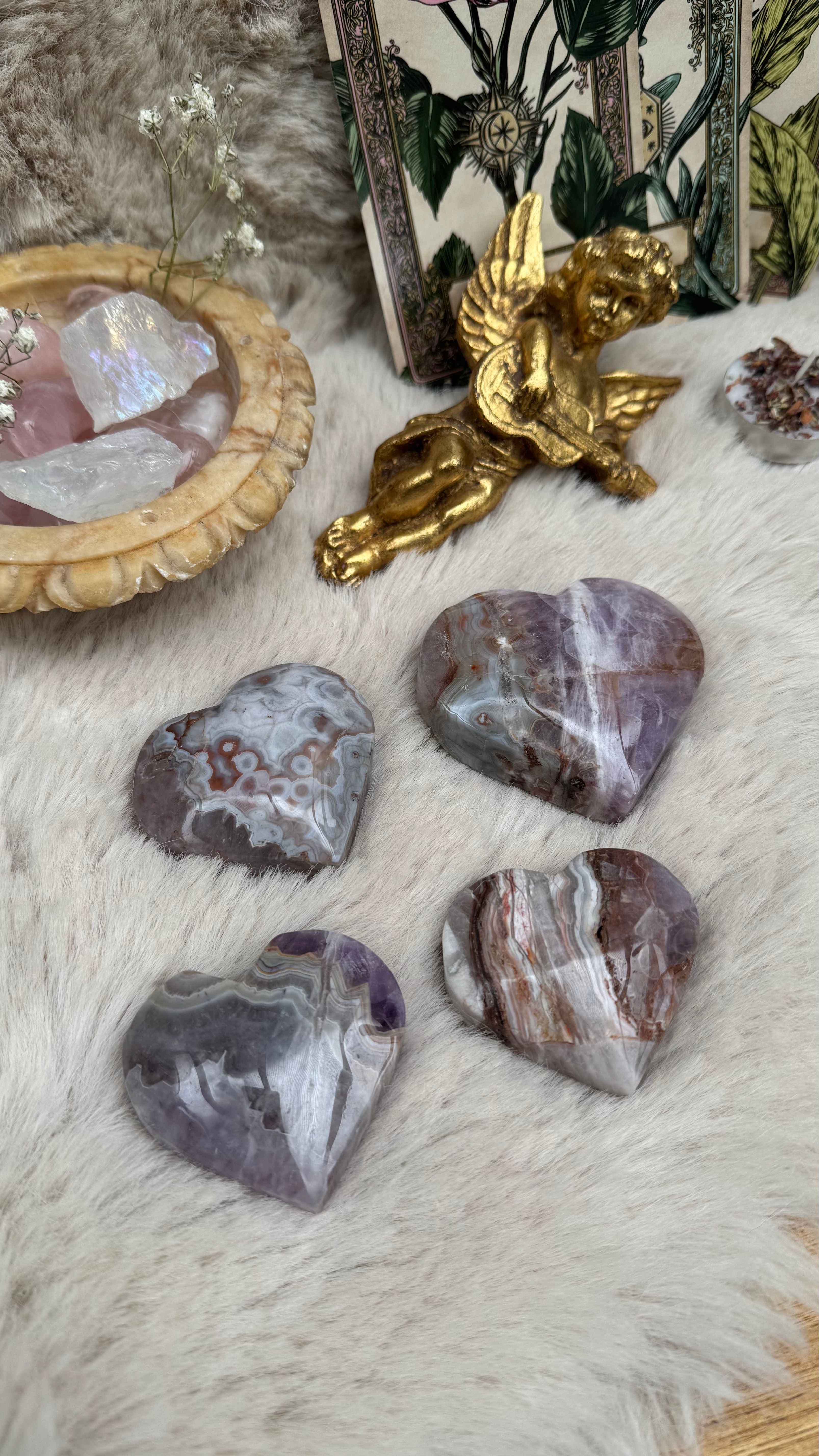 Cœur en Améthyste et Agate