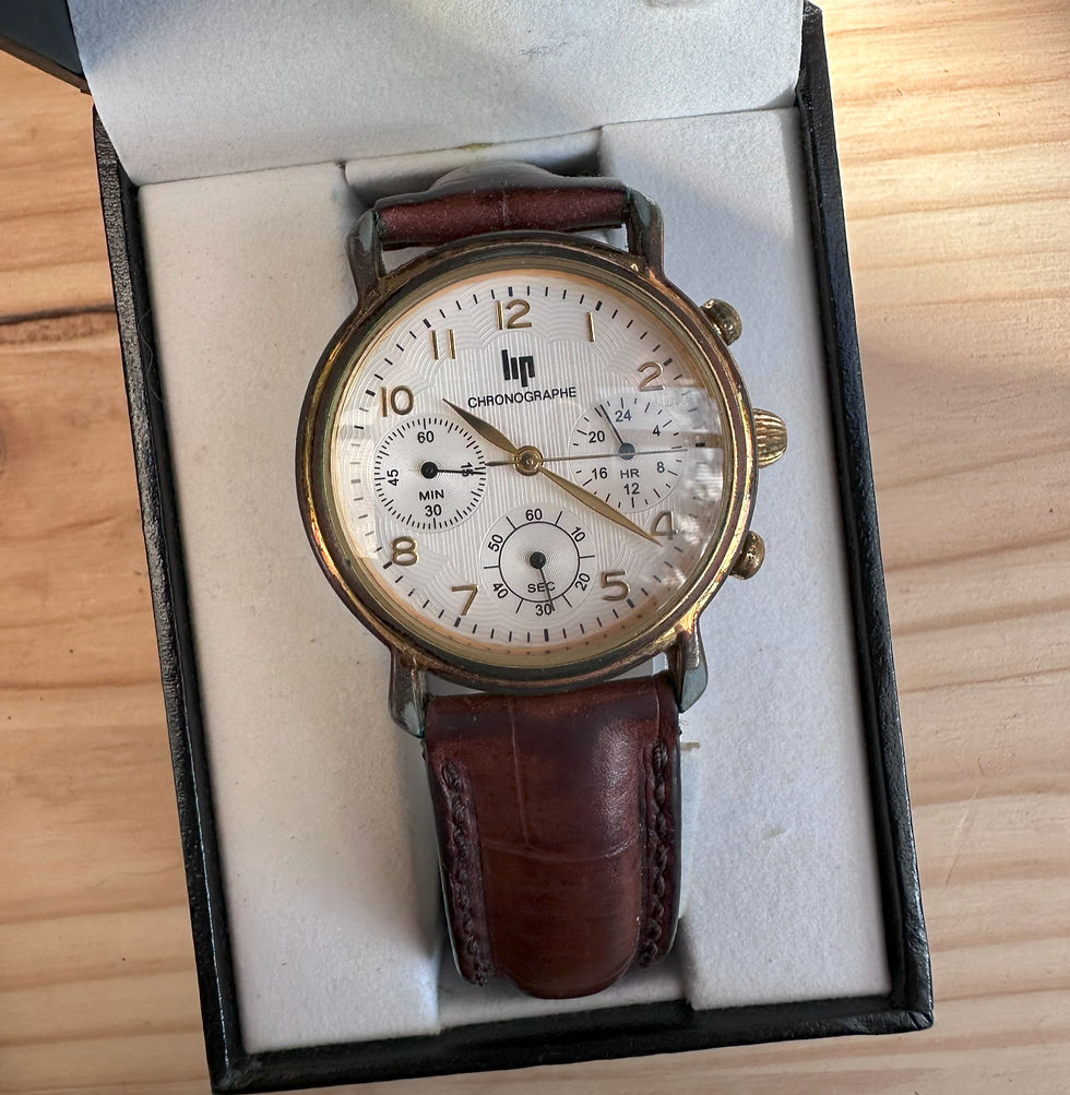 Montre LIP Chronographe dorée vintage la brocantoise