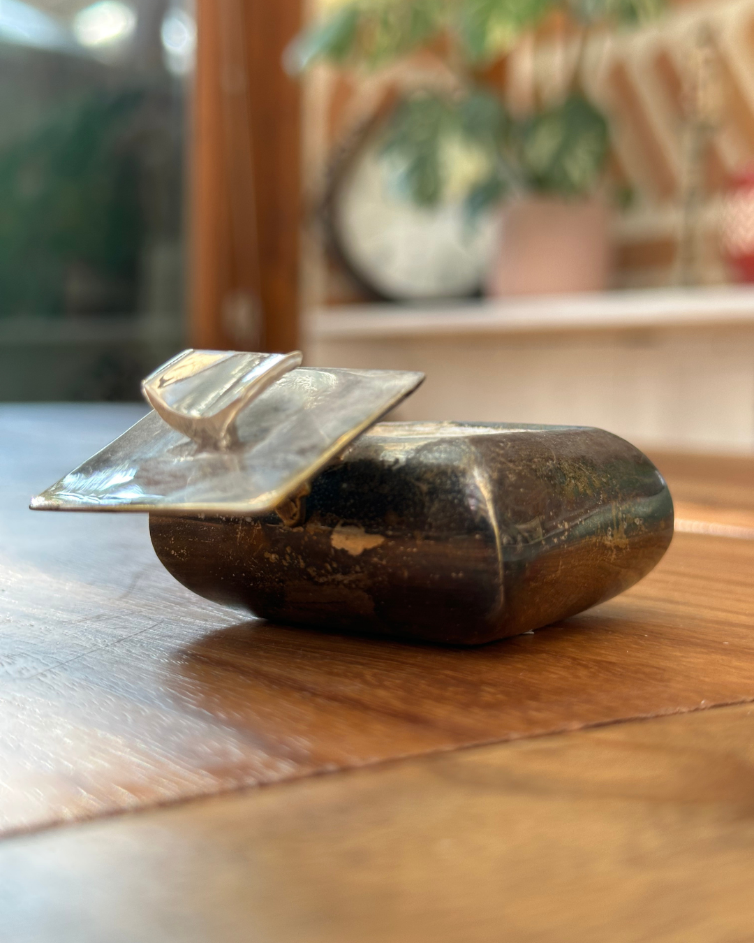 ancien cendrier de poche avec repose cigarette vintage la brocantoise