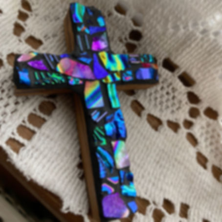 Gold flash purple cross