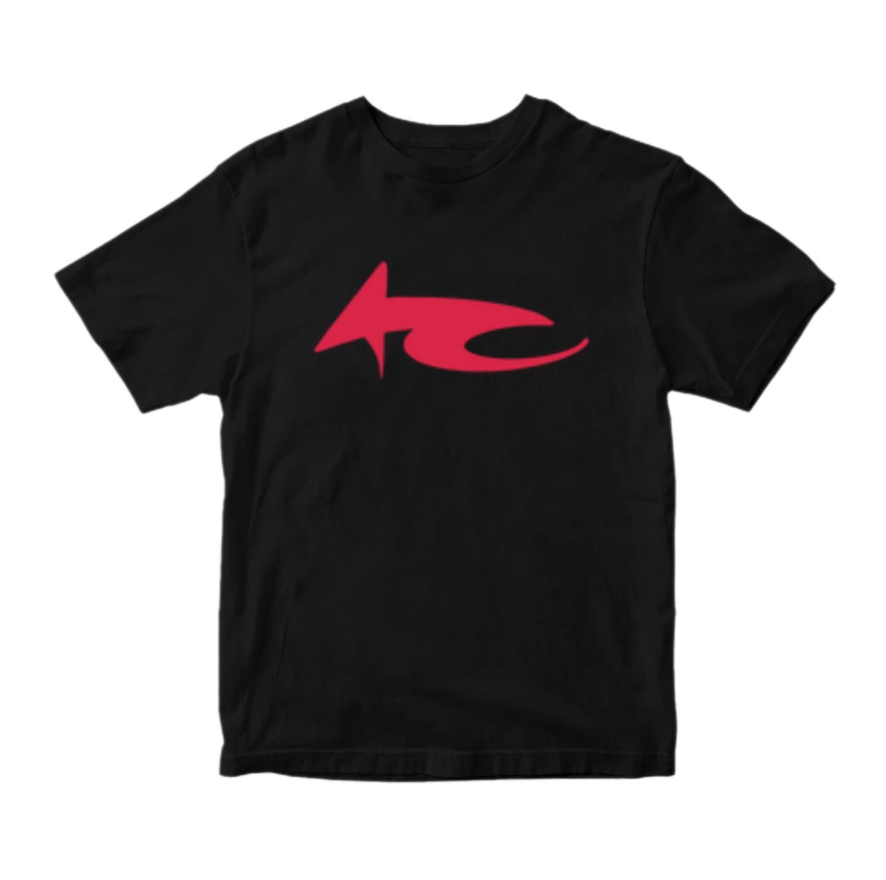 Black and red 4C lightning logo t shirt 