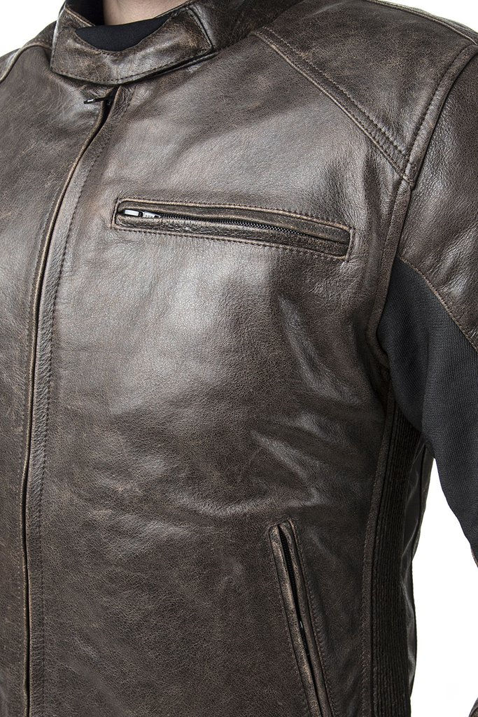 Thumbnail: Helite Roadster Leather Airbag Jacket - [Vintage-Brown]