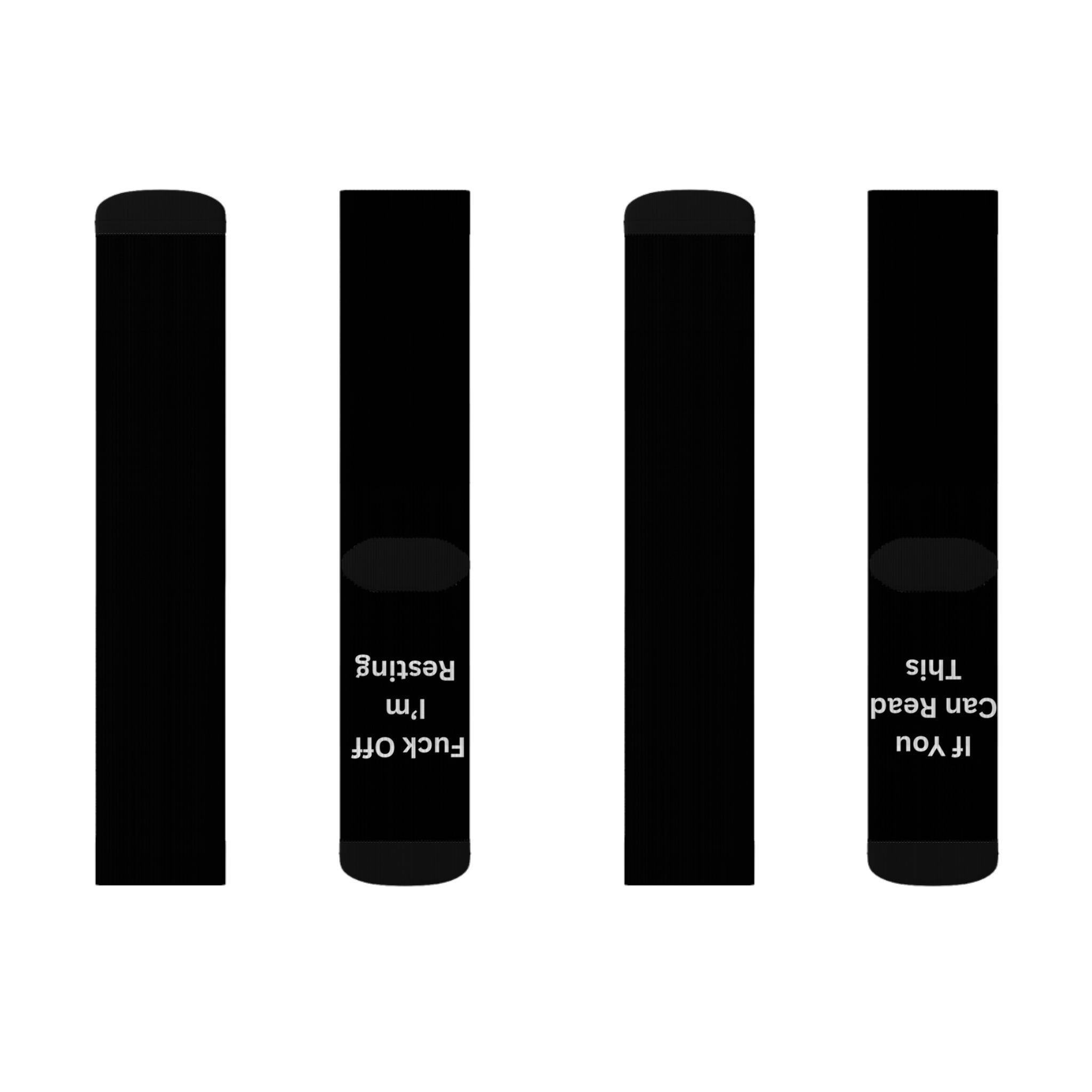 "F*** Off I'm Resting" Sublimation Socks — Black Crew Socks