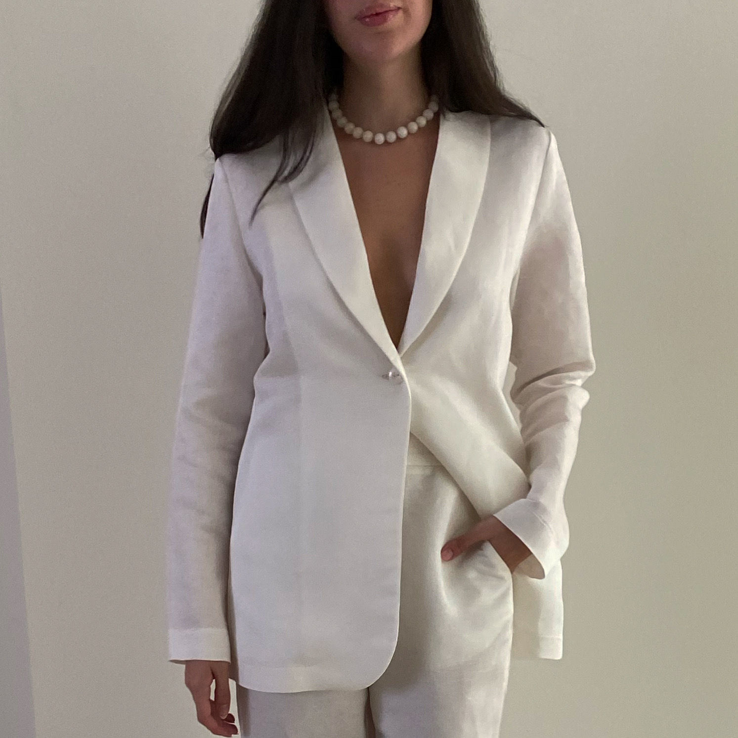 ג׳קט קלאסי פשתן משי