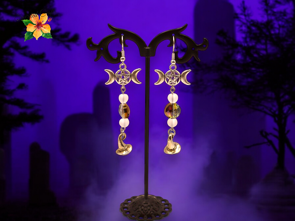 Thumbnail: Triple Moon Witch Hat Earrings