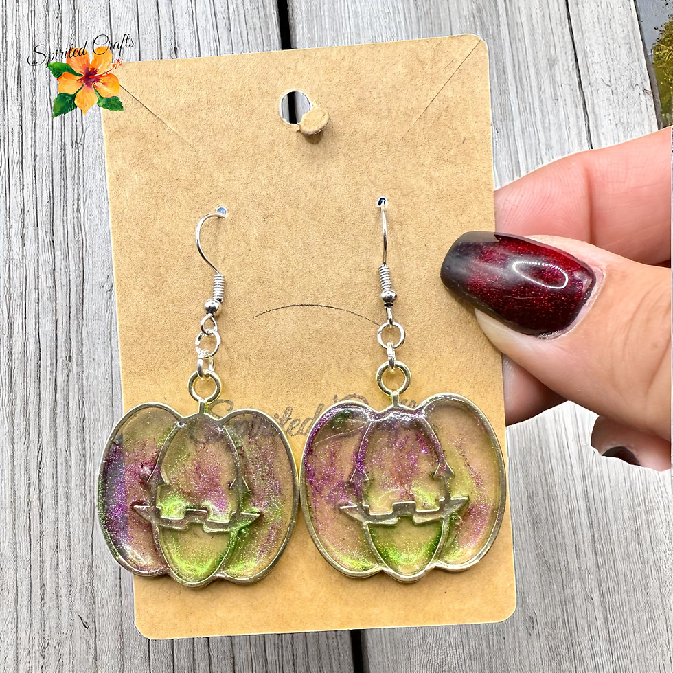 Thumbnail: Resin Pumpkin Earrings