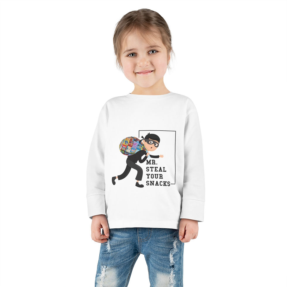 Thumbnail: Mr. Steal your Snack Toddler Long Sleeve Tee