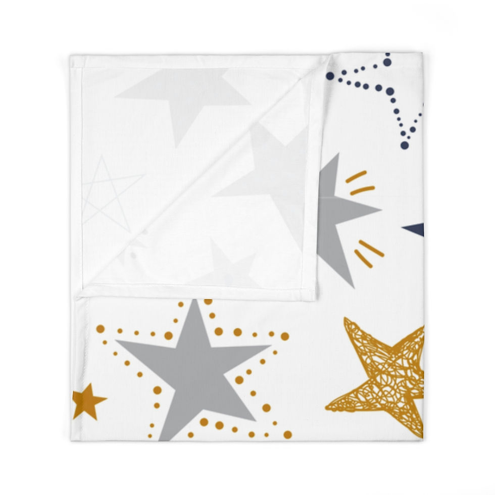 Thumbnail: "Grey Stars" Baby Swaddle Blanket
