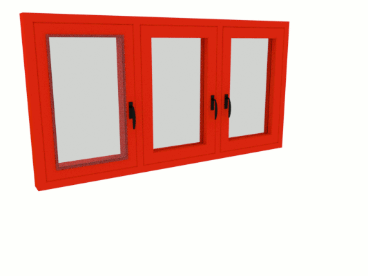 Trojitá vyklápěcí a otevírací okna