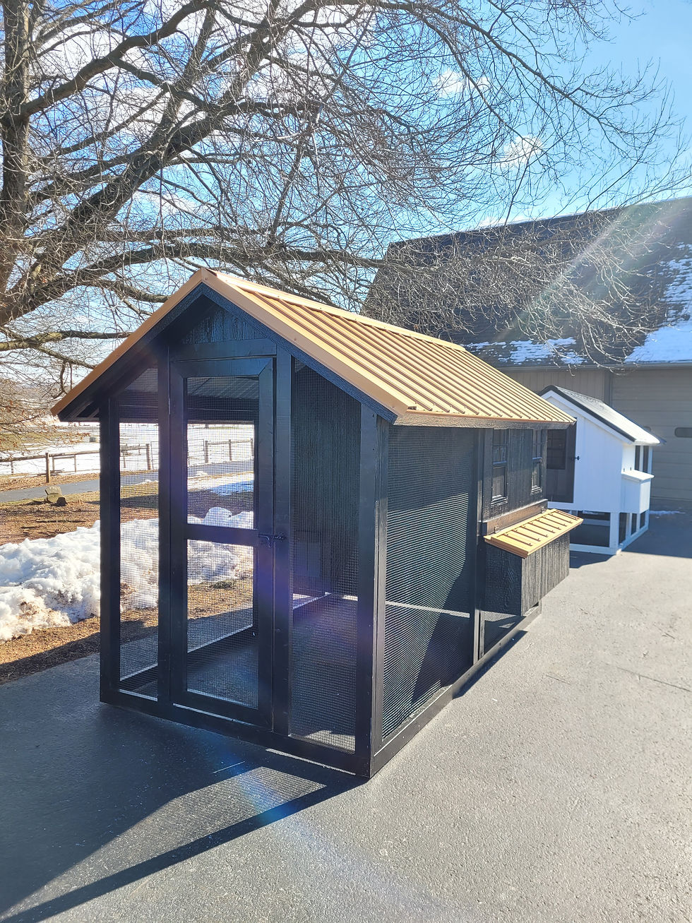 Thumbnail: 6'x12' A-Frame Coop/run combo (oversized 6'x6' coop)