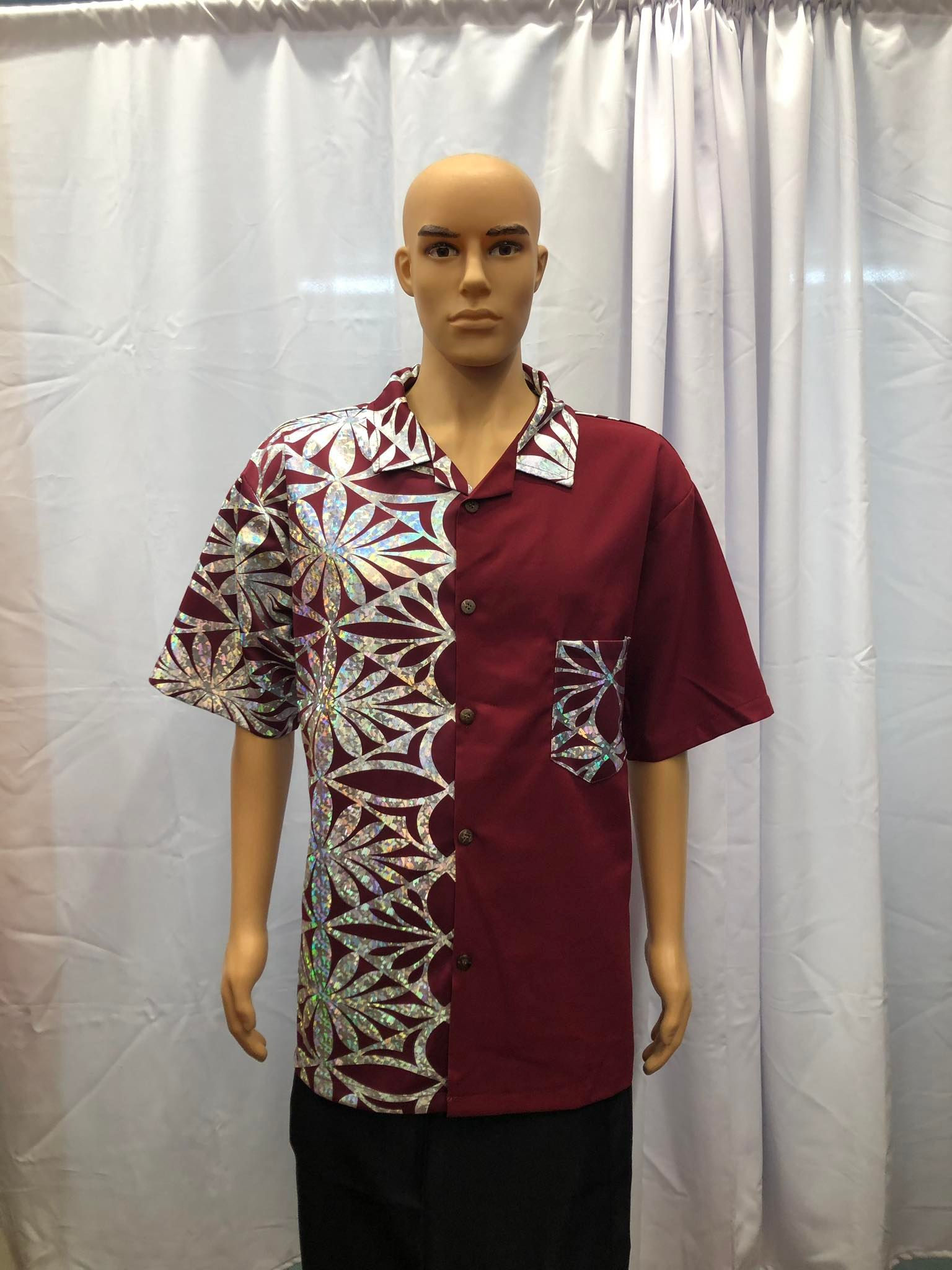 Maroon & Silver New Half Pattern