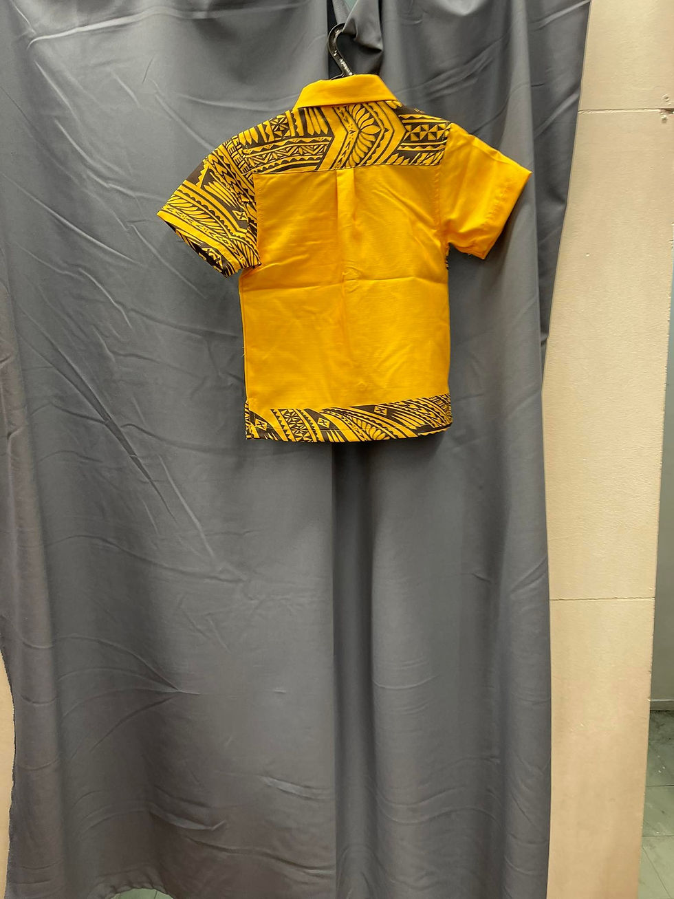 Thumbnail: Yellow Texture Kid Aloha Shirt