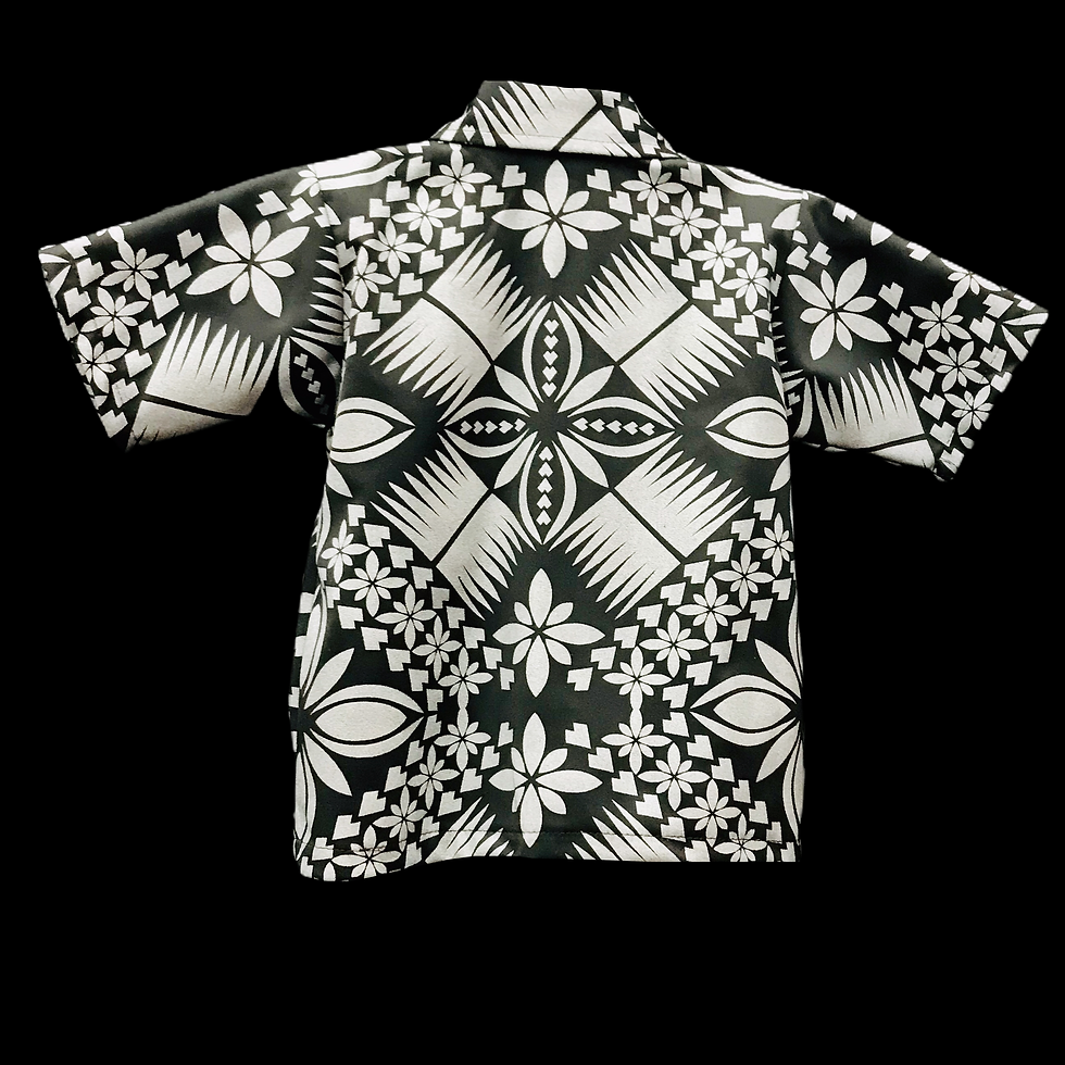 Thumbnail: Silver & Black Texture Kid Aloha Shirt