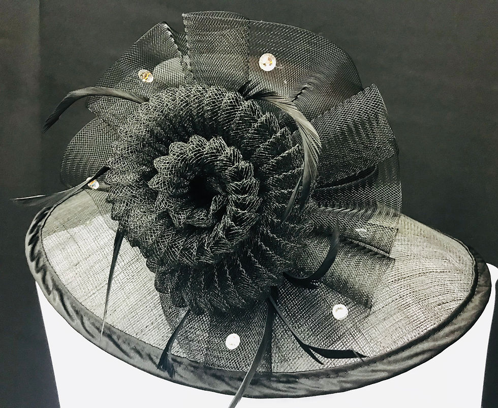Miniatura: Sheer Brim Accent Sinamay Black Hat