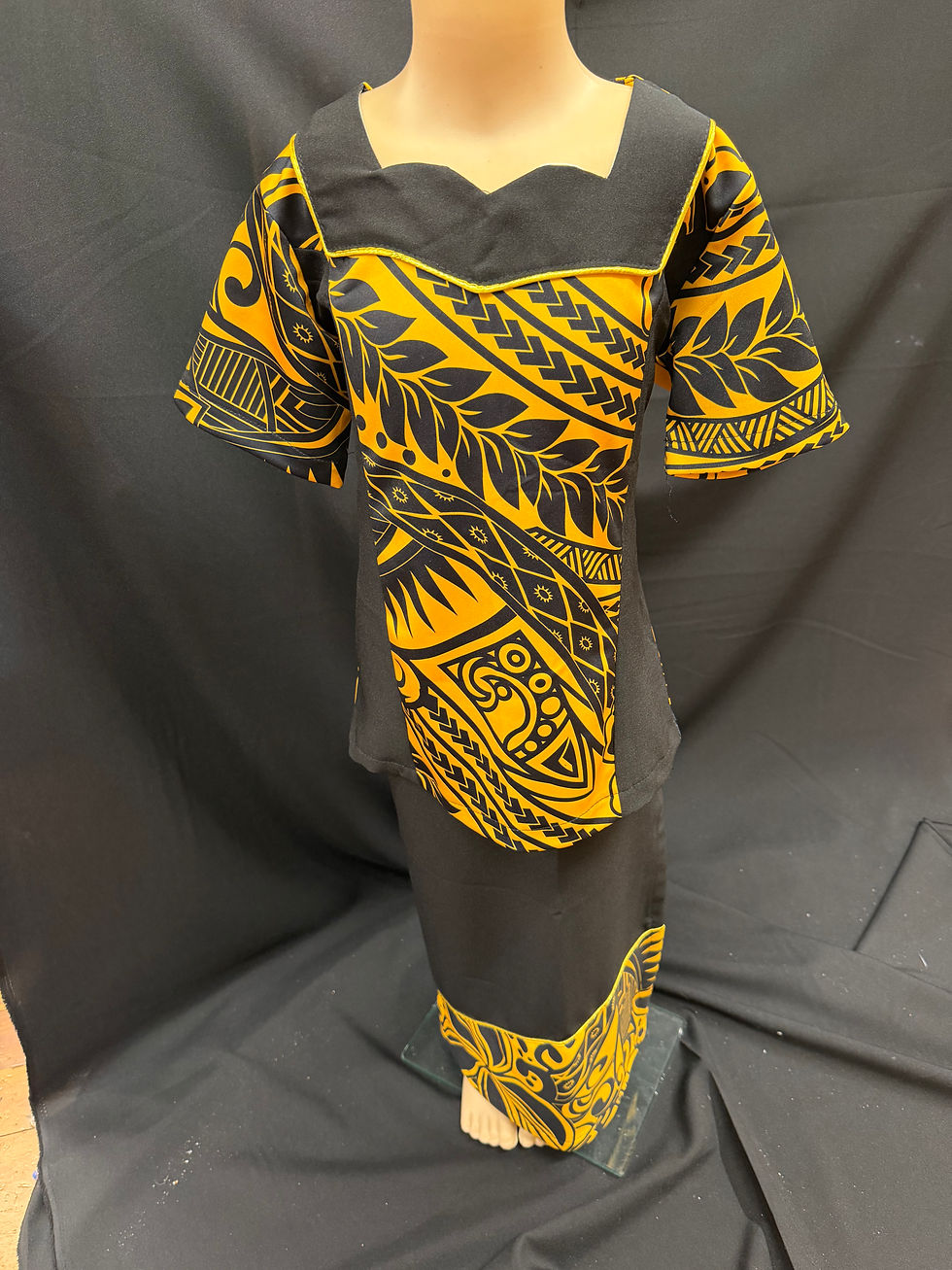 Thumbnail: Kids Black & Yellow Puletasi