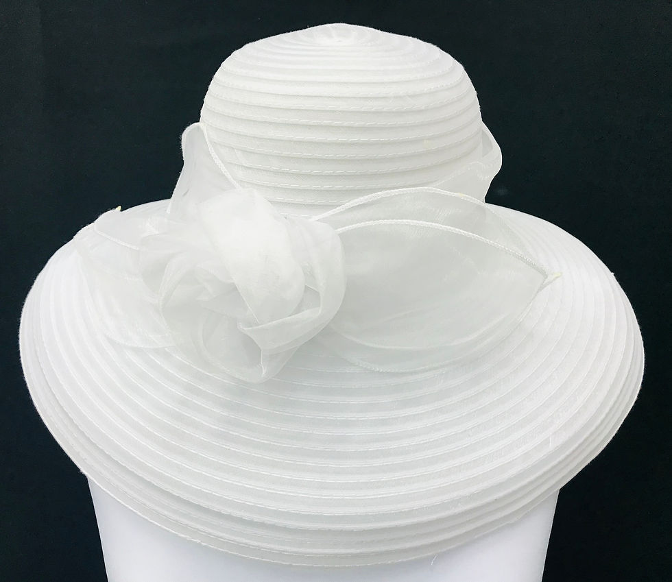 Miniatura: Upturn Brim White Hat with Silk Flower