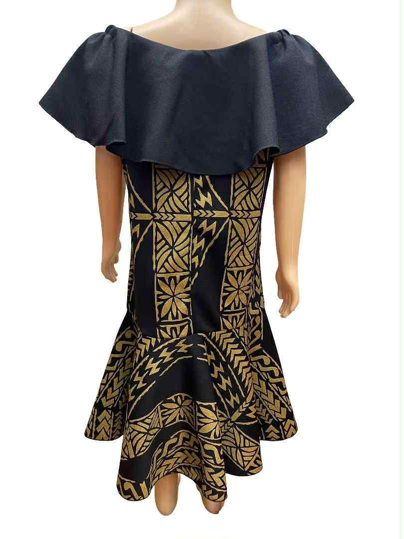 Miniatura: Mermaid Style Girl's Dress - Black & Gold
