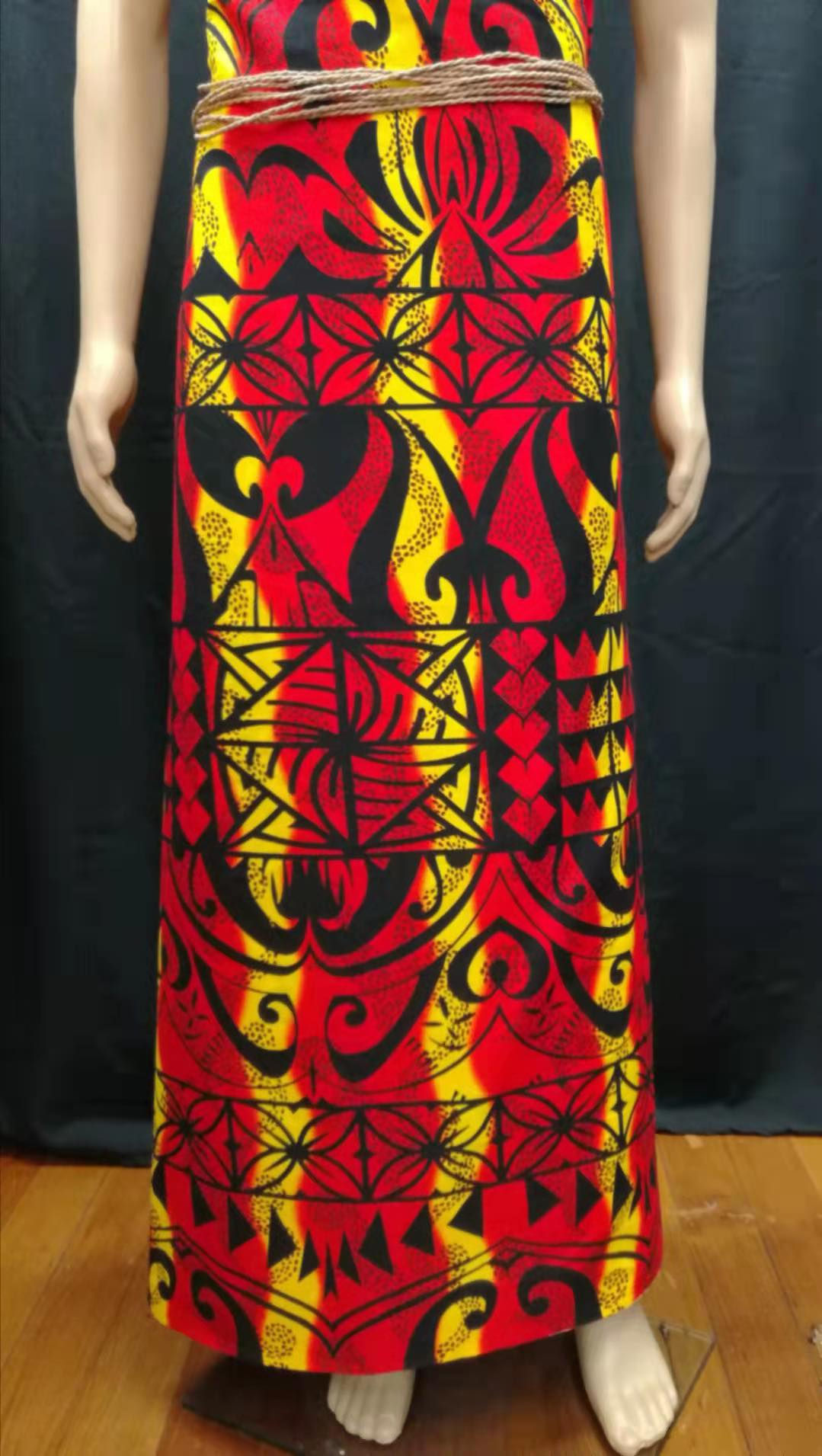 Tapa Sulu - Red & yellow Pattern