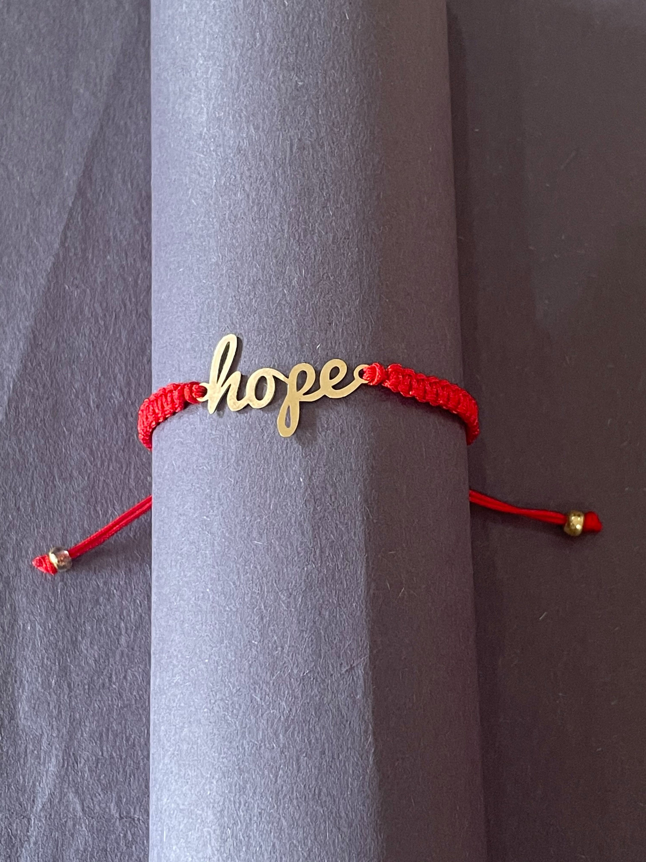 Hope Adjustable Braided String Bracelet