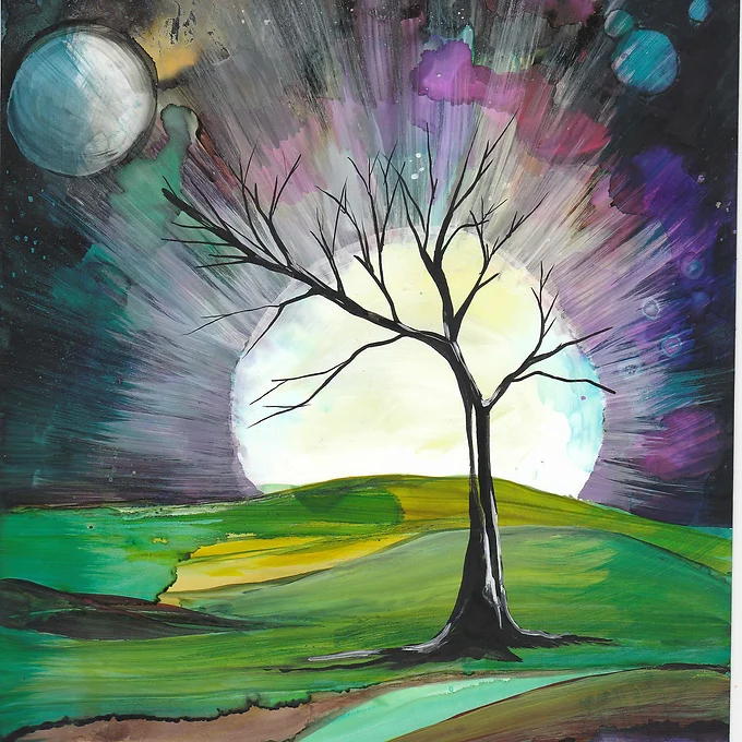 Art with Andi: Alcohol Ink Moon