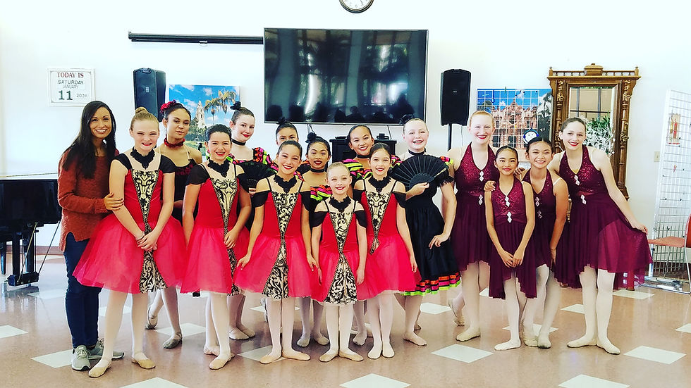 Group picture of Company and Jr. Company members after a performance at a senior living facility