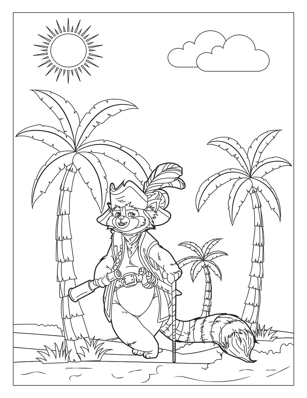 Thumbnail: PDF - Coloring Book - Captain Pabbu and the Buried Treasure