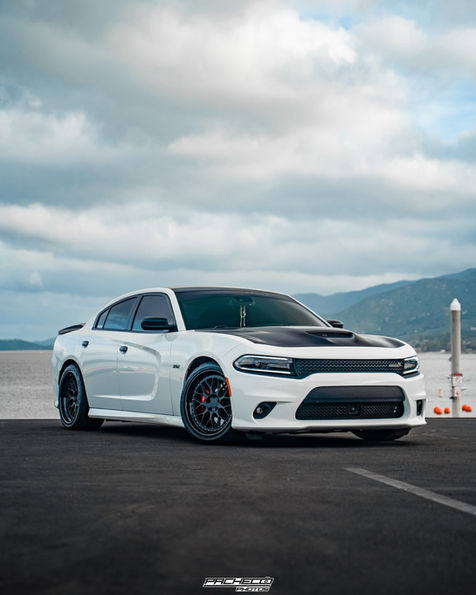 White Dodge Charger with black accents and custom wrap in Temecula, CA