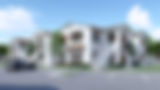 White two-story apartments with Spanish-style architecture and balconies