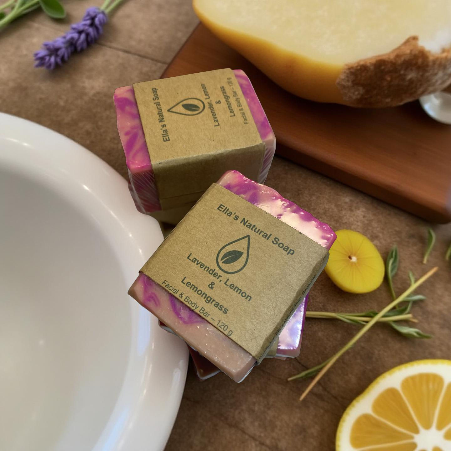 Lavender, Lemon & Lemongrass Facial & Body Soap Bar
