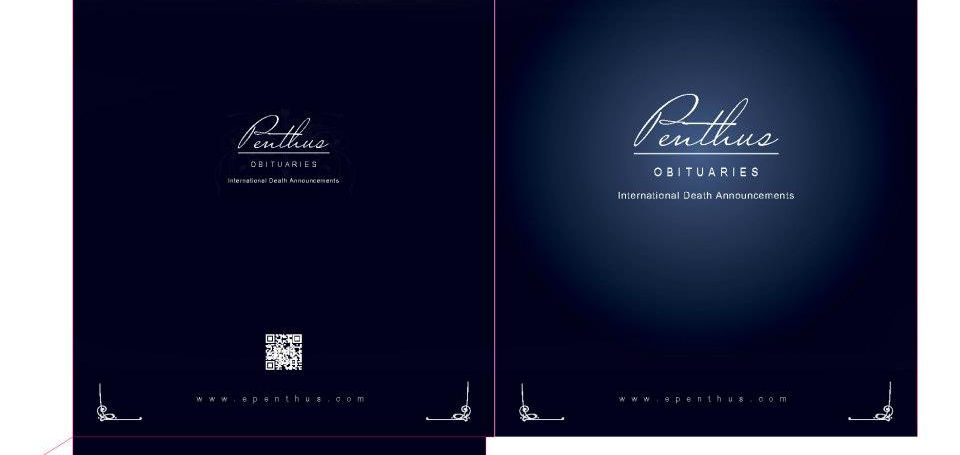 Penthus Obituaries Stationery Design - Folder Exterior