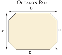 36" x 28" Octogonal Hearth Pad