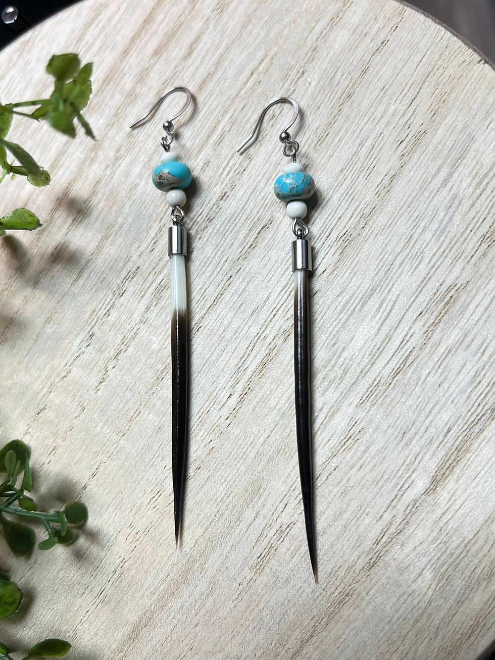 Thumbnail: Sediment Jasper Porcupine Quill Earrings