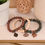 Thumbnail: Copper lotus & heart bracelets 