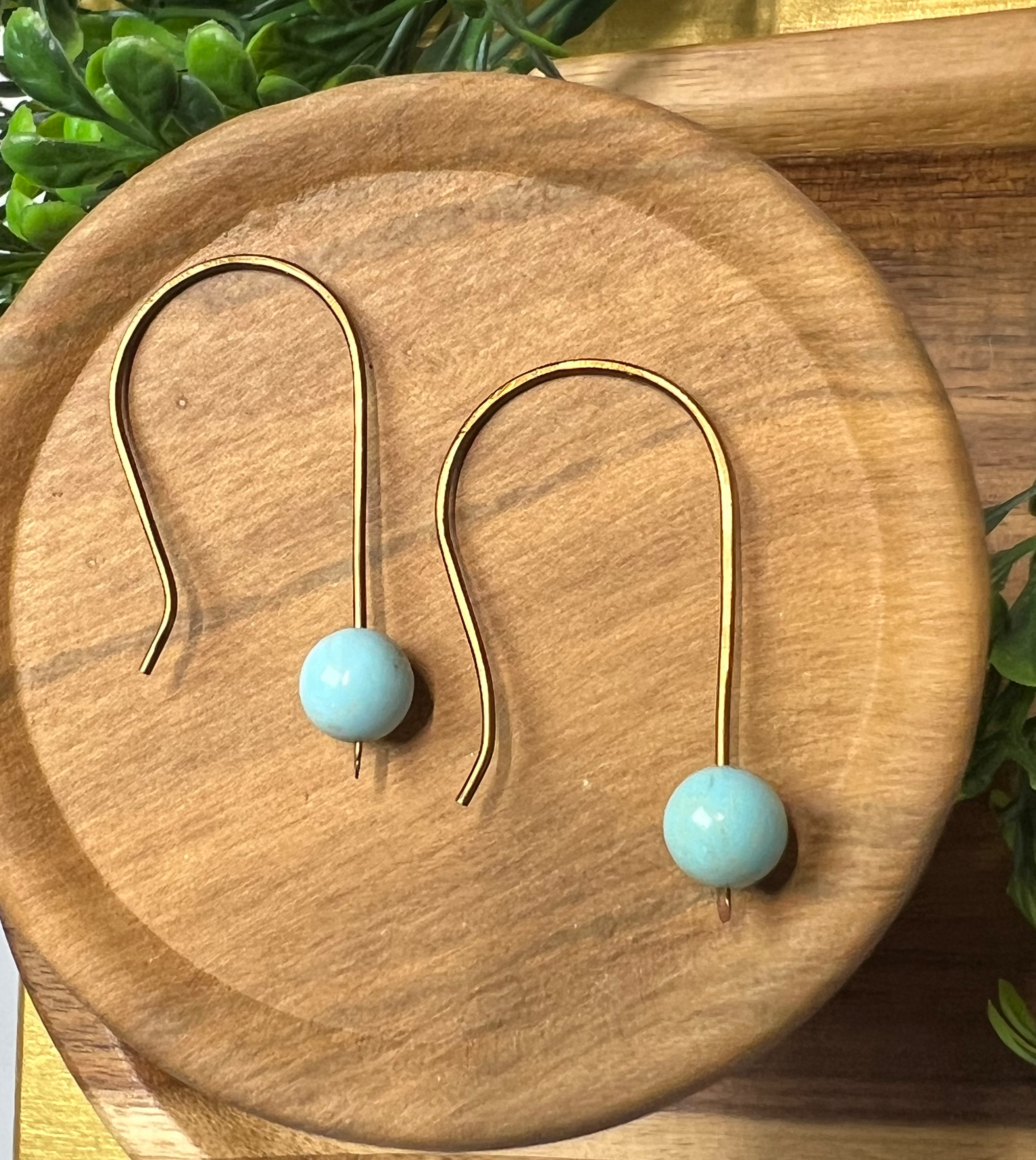Copper Turquoise Drop Earrings