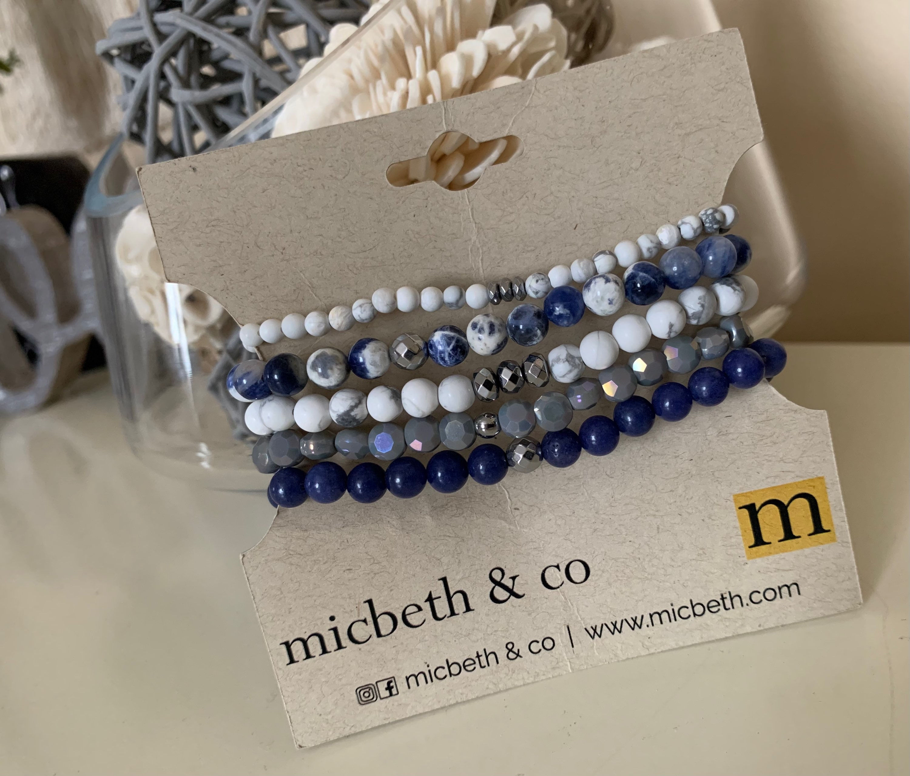 Navy and white Howlite