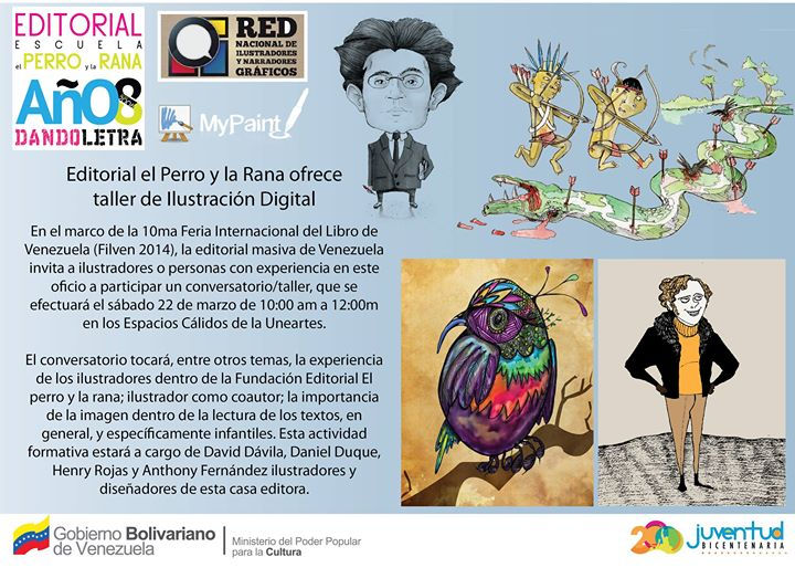 Editorial el Perro y la Rana ofrece taller de Ilustración Digital __En el marco de la 10ma Feria Int