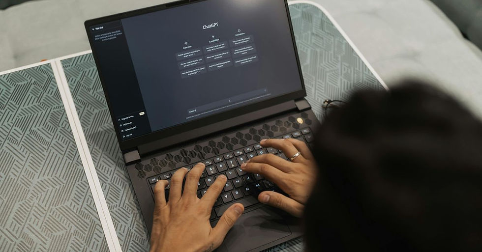 Business owner using ChatGPT to research SEO questions and content ideas