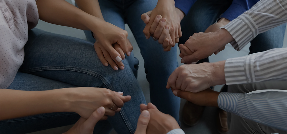 small group holding hands