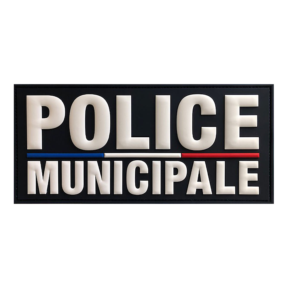 BADGE GOMME 3D POLICE MUNICIPALE - 130x60MM