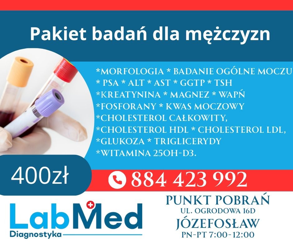 pakiet badań dla mężczyzn piaseczno/józefosław