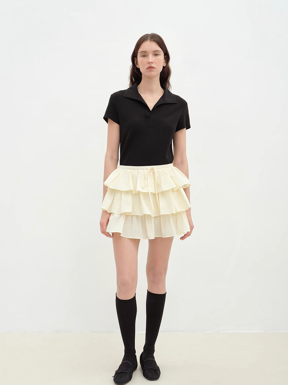 Thumbnail: "Blueberry Cream" Pure Cotton Anti-Exposure Lace Cake Skirt Skirt