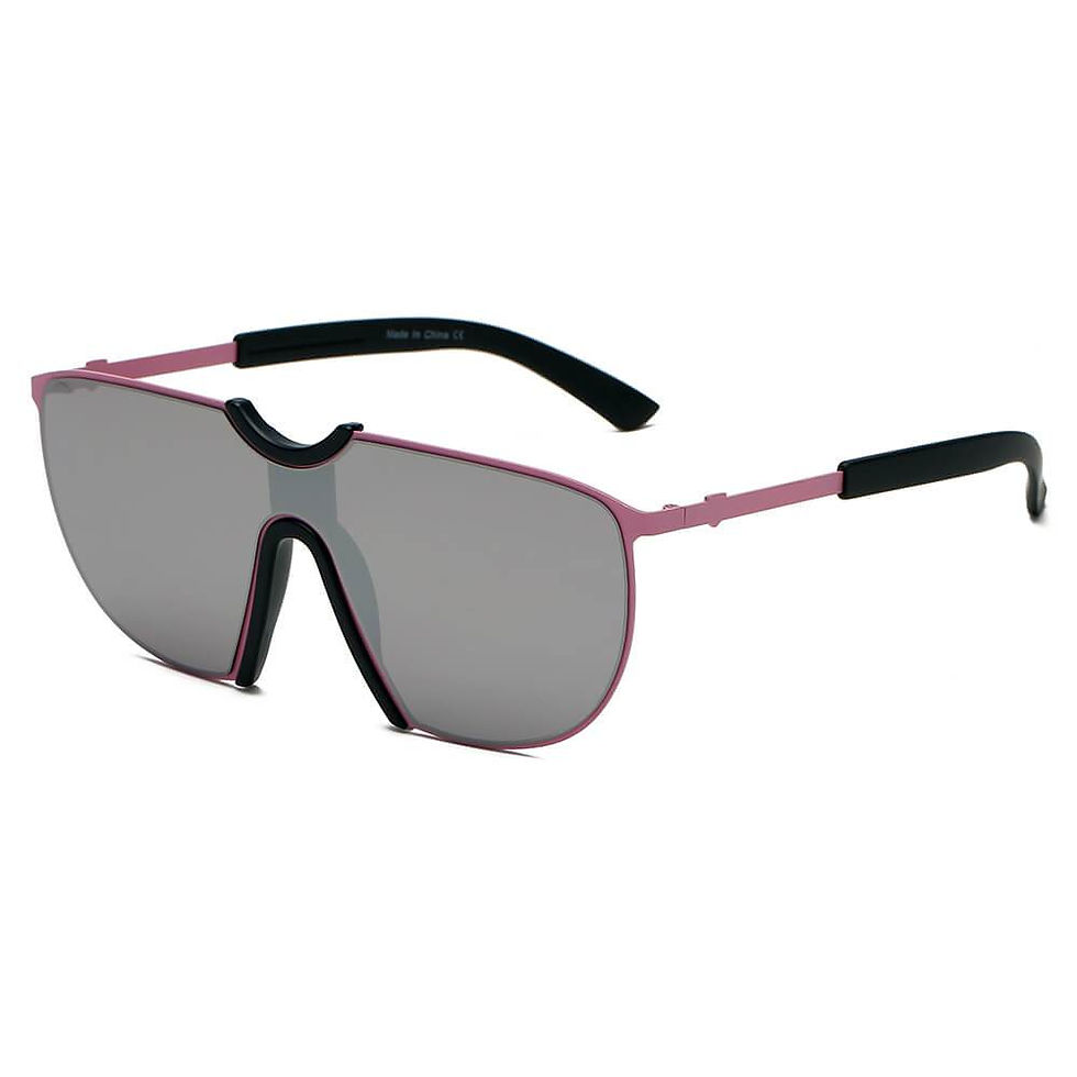 Thumbnail: MACON | Large Oversized Unisex Single Lens Aviator Fashion Sunglasses