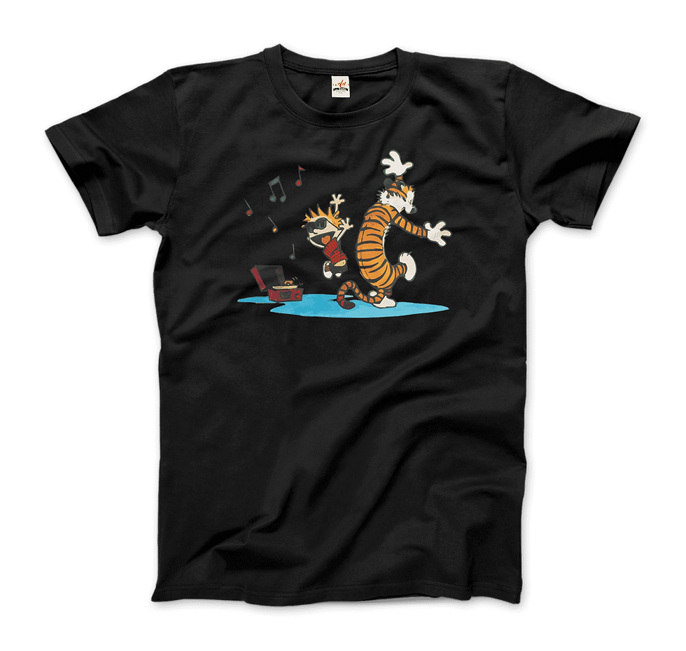 Thumbnail: Calvin and Hobbes Dancing With Record Player T-Shirt