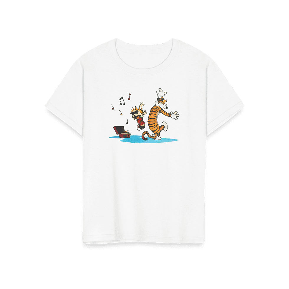 Thumbnail: Calvin and Hobbes Dancing With Record Player T-Shirt
