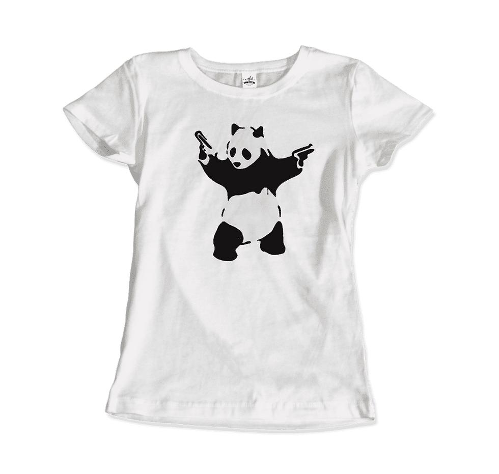 Thumbnail: Banksy Pandamonium Armed Panda Artwork T-Shirt