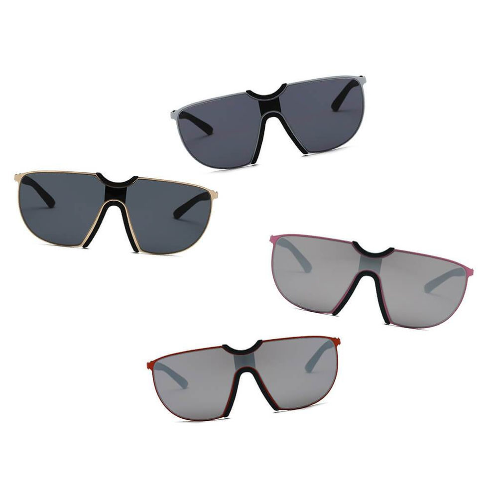 Thumbnail: MACON | Large Oversized Unisex Single Lens Aviator Fashion Sunglasses