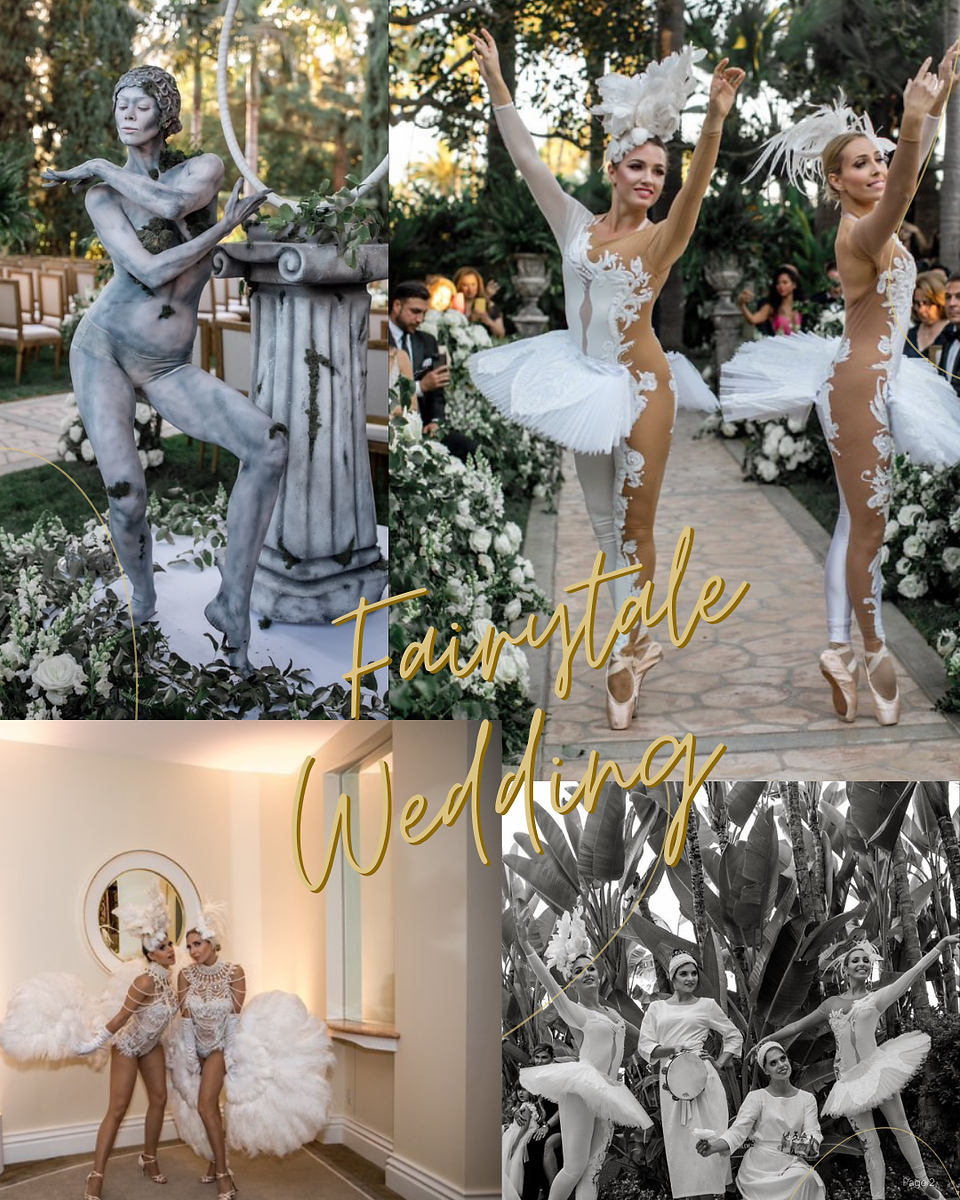 Fairytale Wedding: dancers and statues