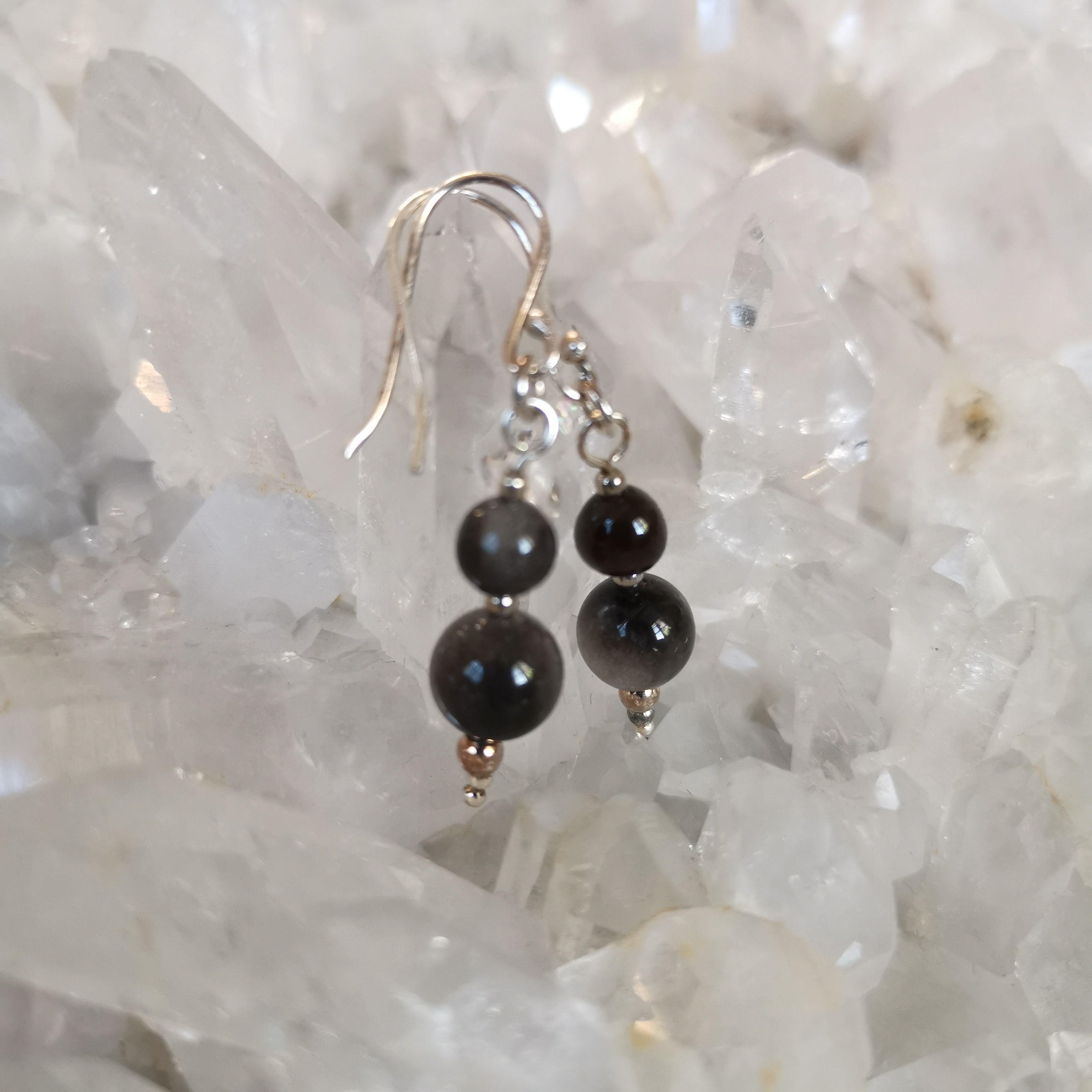 Ohrhänger Silberobsidian